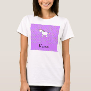 Personalised name unicorn pastel purple diamonds T-Shirt