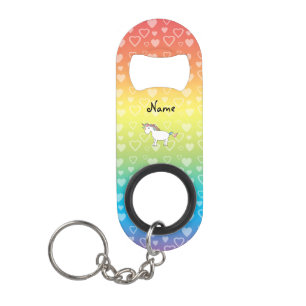 Personalised name unicorn rainbow hearts