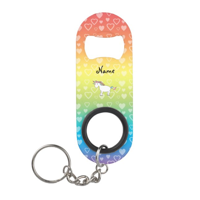 Personalised name unicorn rainbow hearts (Front)