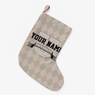 Personalised Name University Cool Funny College Small Christmas Stocking
