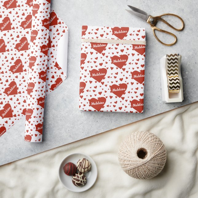 Personalised Name Valentine Gift Wrap (Crafts)