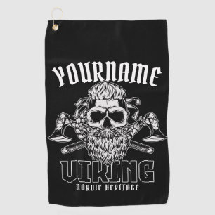 Personalised NAME Viking Nordic Warrior Heritage  Golf Towel