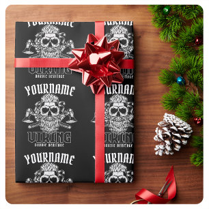 Personalised NAME Viking Nordic Warrior Heritage  Wrapping Paper