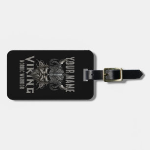 Personalised NAME Viking Warrior Heritage Luggage Tag