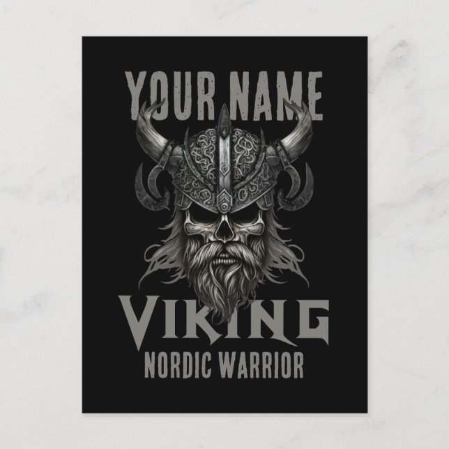 Personalised NAME Viking Warrior Heritage  Postcard (Front)