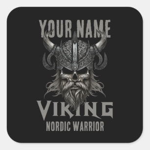 Personalised NAME Viking Warrior Heritage  Square Sticker