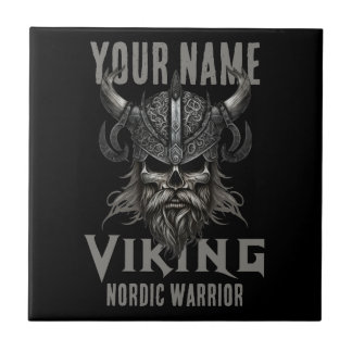 Personalised NAME Viking Warrior Heritage Tile