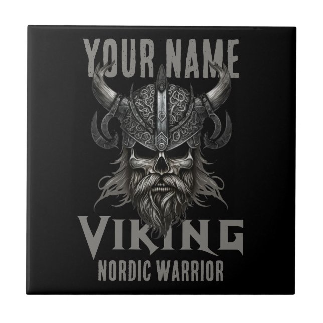 Personalised NAME Viking Warrior Heritage  Tile (Front)