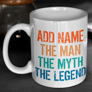 Personalised Name Vintage The Man Myth Legend Coffee Mug