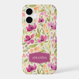 Personalised Name Violet Floral Pattern