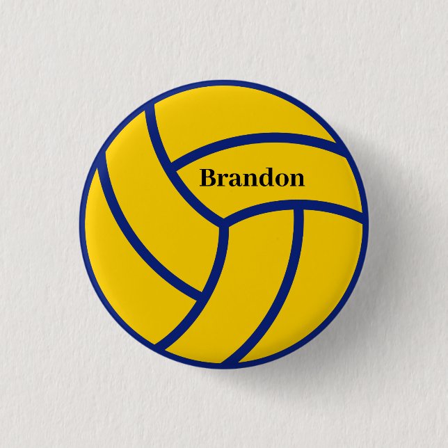 Personalised Name Volleyball  3 Cm Round Badge (Front)