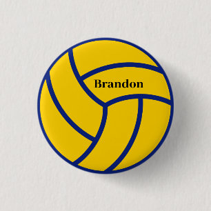 Personalised Name Volleyball 3 Cm Round Badge