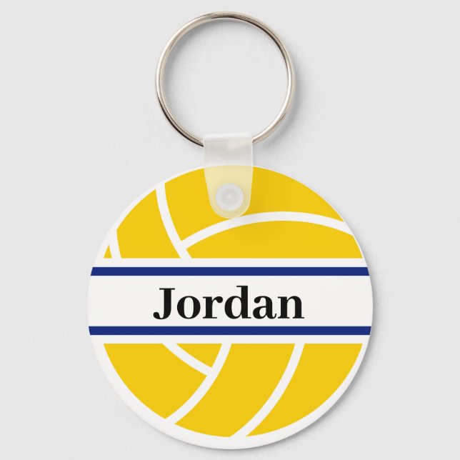 Personalised Name Volleyball Key Ring (Front)