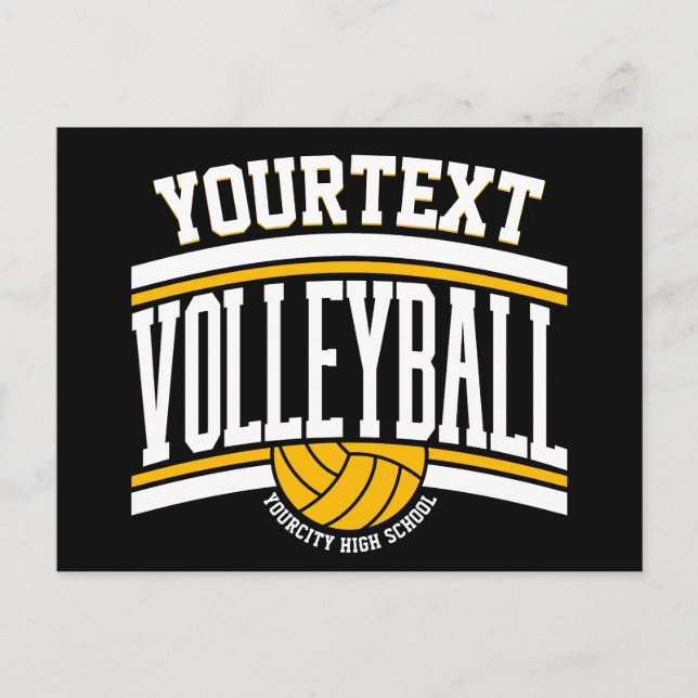 Personalised NAME Volleyball Player School Postcard (Front)