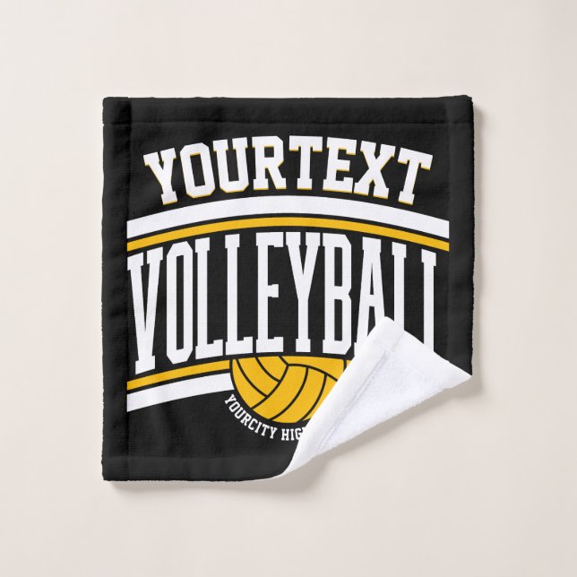 Personalised NAME Volleyball Player School Team Bath Towel Set (Wash Cloth)
