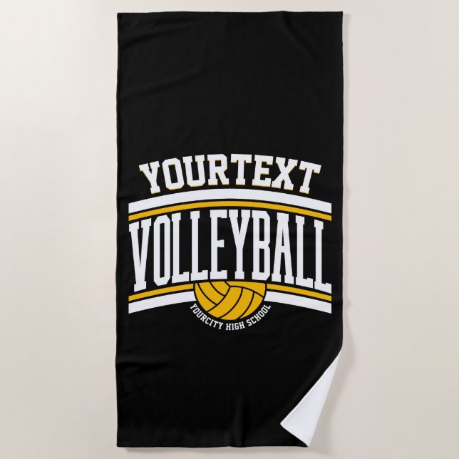 Personalised NAME Volleyball Player School Team  Beach Towel (Front)