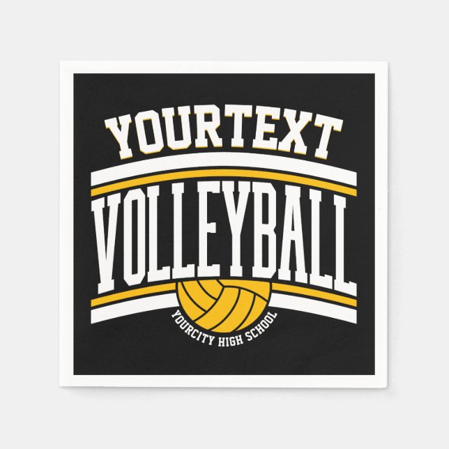 Personalised NAME Volleyball Player School Team  Napkin (Front)