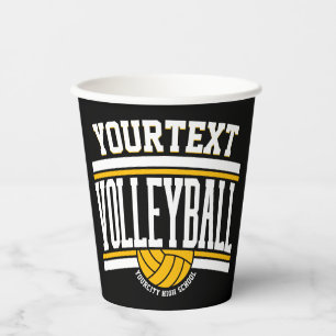 Personalised NAME Volleyball Player School Team Paper Cups