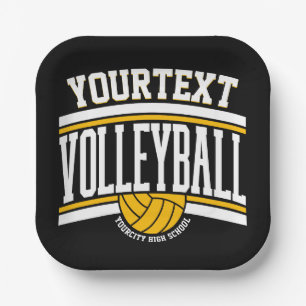 Personalised NAME Volleyball Player School Team Paper Plate