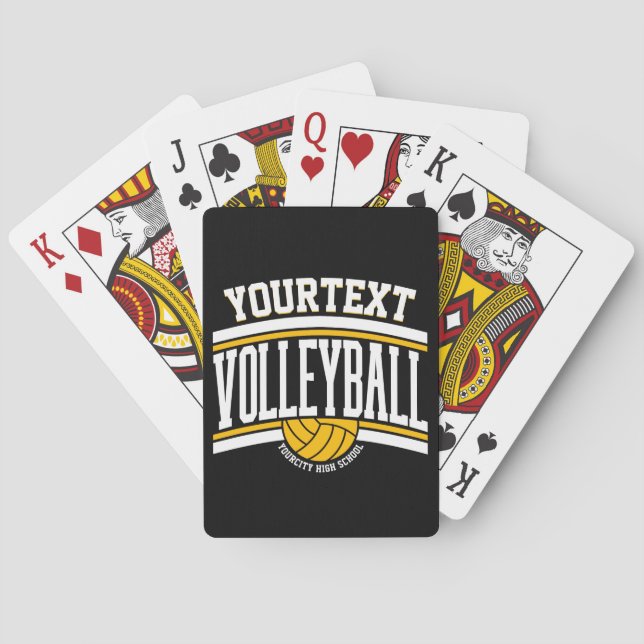 Personalised NAME Volleyball Player School Team  Playing Cards (Back)