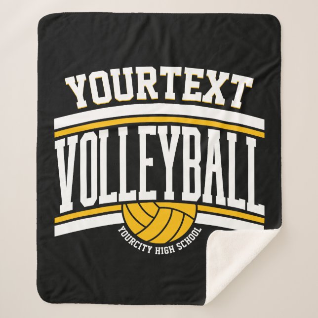 Personalised NAME Volleyball Player School Team Sherpa Blanket (Front)