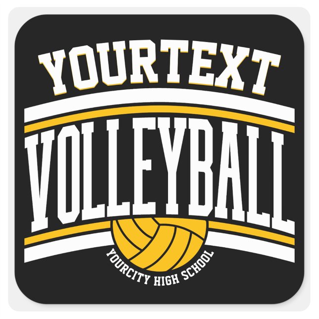 Personalised NAME Volleyball Player School Team  Square Sticker (Creator Uploaded)