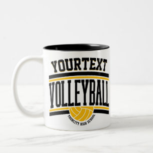 Personalised NAME Volleyball Player School Team  Two-Tone Coffee Mug