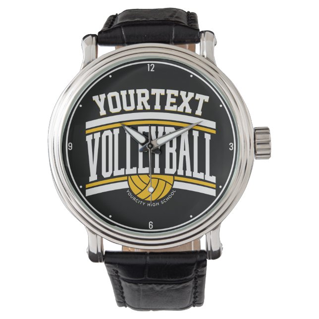 Personalised NAME Volleyball Player School Team Watch (Front)