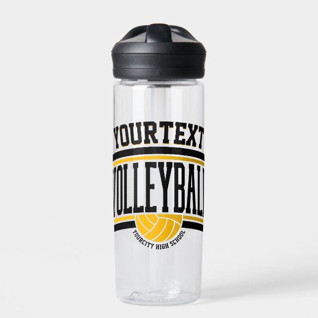 Personalised NAME Volleyball Player School Team Water Bottle (Front)