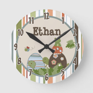 Personalised Name Wall Clock Laguna Beach Turtle