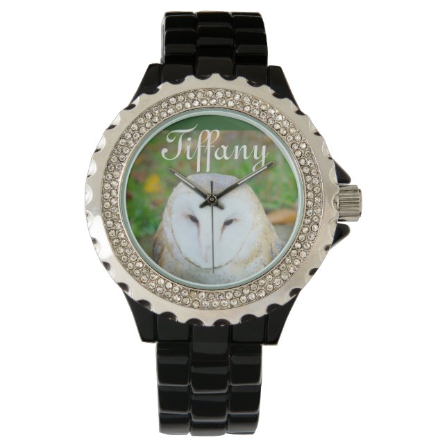 Personalised Name watches White Owl watch (Front)