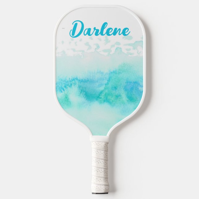 Personalised Name Waves on the Beach Pickleball Paddle (Front)