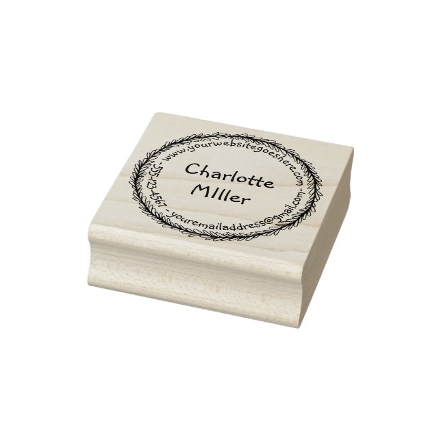 Personalised Name Website Email and Phone Number Rubber Stamp (Stamp)