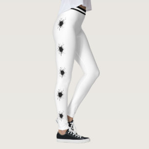 Personalised Name White Black Pattern Splash Burst Leggings