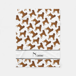 Personalised name white brussels griffon dogs fleece blanket