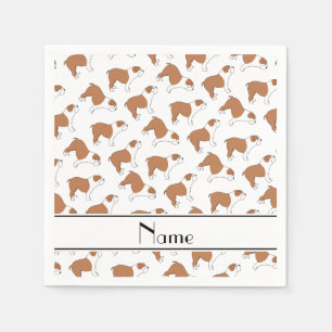 Personalised name white Bulldog Napkin