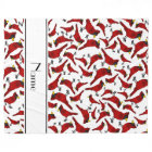 Personalised name white cardinals pattern