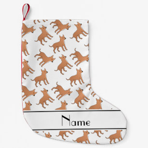Personalised name white chihuahua dogs small christmas stocking