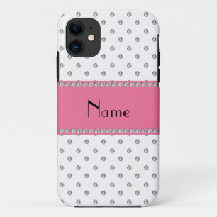 Personalised name white diamonds iPhone 11 case