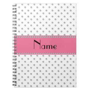 Personalised name white diamonds notebook