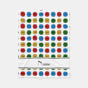 Personalised name white fire department symbols fleece blanket