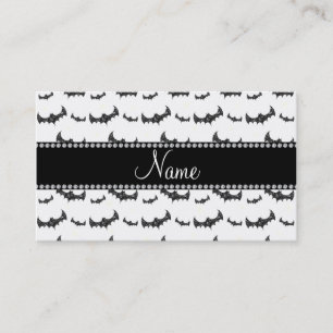Personalised name white glitter bats calling card