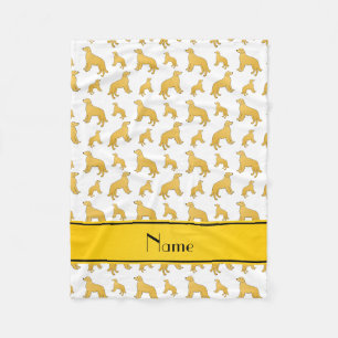 Personalised name white Golden Retriever dogs Fleece Blanket