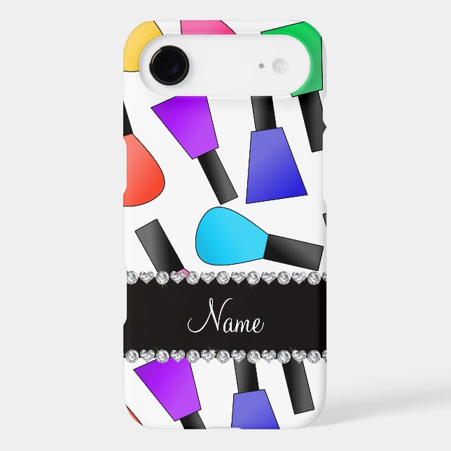 Personalised name white rainbow nail polish Case-Mate iPhone case (Back)