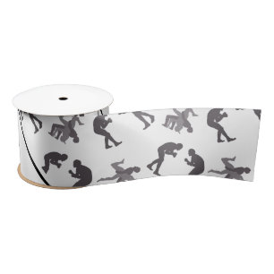 Personalised name white wrestlers satin ribbon