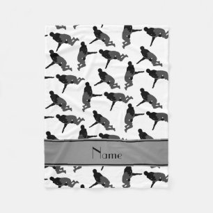 Personalised name white wrestling fleece blanket