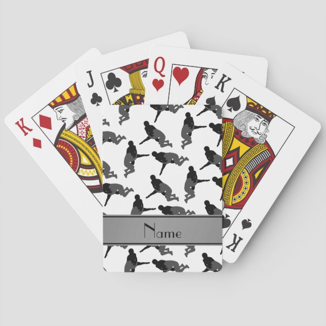 Personalised name white wrestling playing cards (Back)