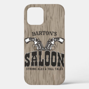 Personalised NAME Wild West Gun Revolver Saloon iPhone 12 Case