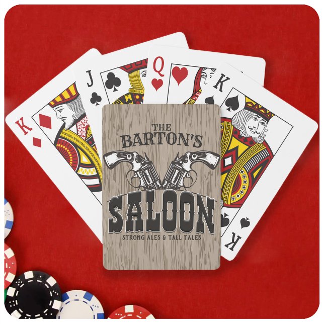 Personalised NAME Wild West Gun Revolver Saloon Playing Cards (Creator Uploaded)