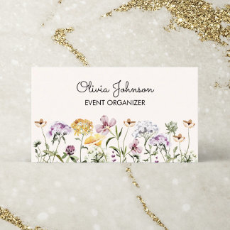 Personalised Name Wildflower Garden Business Card